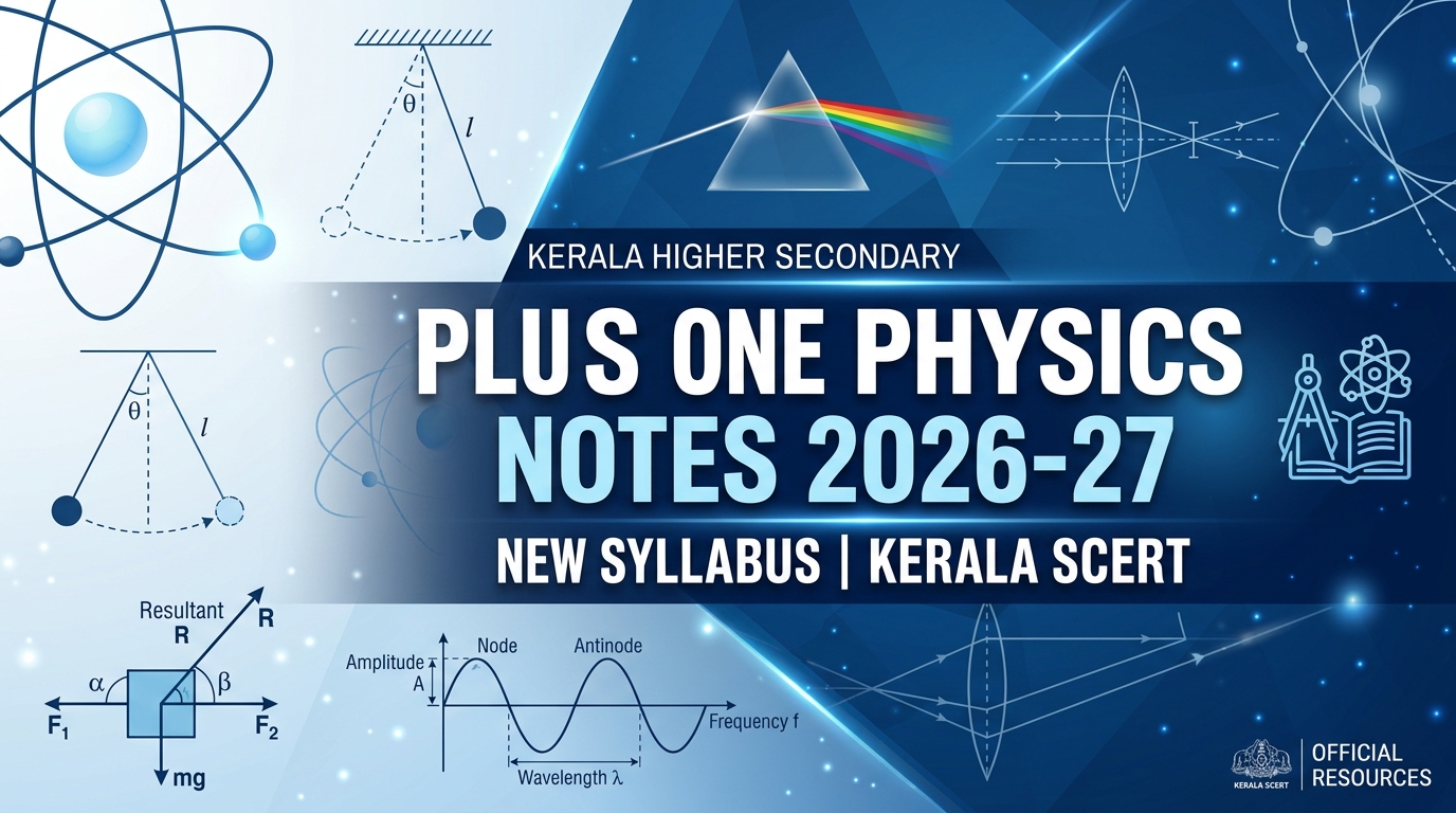 Plus One Physics Notes 2026-27 (New Syllabus) | Kerala SCERT Chapter Wise PDF Download | PLUS ONE PHYSICS NOTES