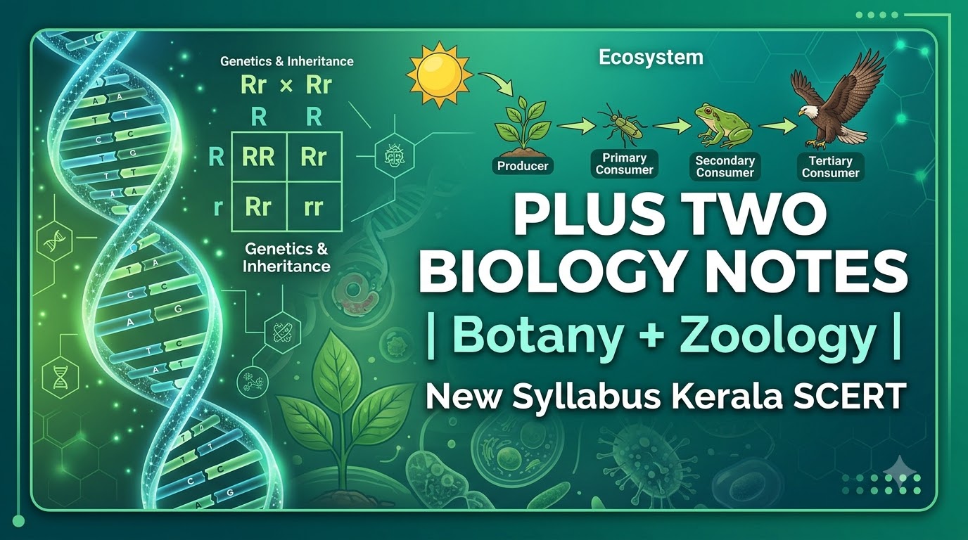Plus Two Biology Notes (New Syllabus) | Kerala SCERT Botany & Zoology PDF Download
