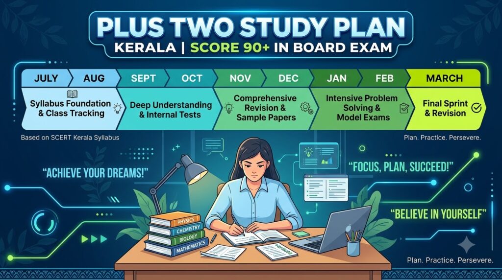 Plus Two Study Plan Kerala | How to Score 90+ in Board Exam â Complete Guide